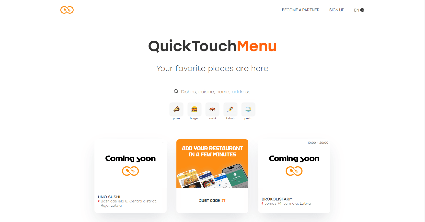 Quick Touch Menu Marketplace